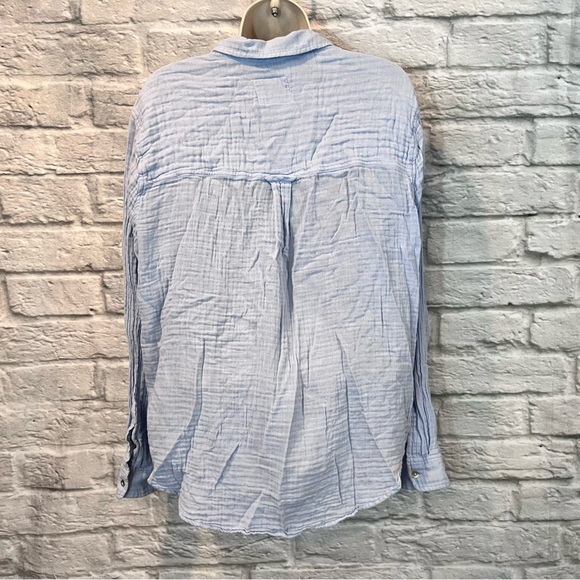 Rails Women’s L Ellis Bluebell Cotton Gauze Long Sleeve Button Up Blouse - Picture 8 of 13